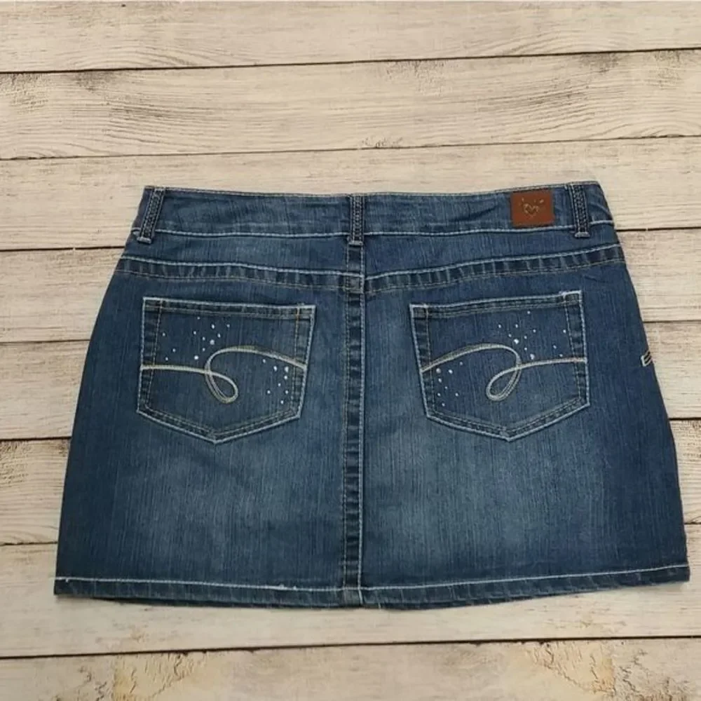 Justice Rhinestone Jean‎ Skirt Skort 16 1/2